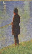 Georges Seurat Angler France oil painting artist